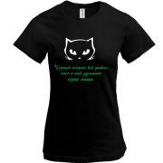 Женская футболка Черная кошка