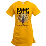 Подовжена футболка з ведмедем Keep calm & dont eat after 6 pm