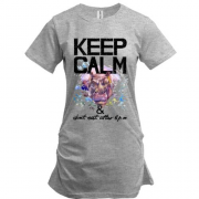 Подовжена футболка з бегемотом Keep calm & dont eat after 6 pm