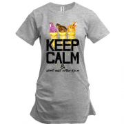 Подовжена футболка з зайчатками Keep calm & dont eat after 6 pm