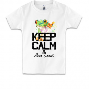 Детская футболка с лягушкой Keep calm & be cool
