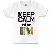 Детская футболка Keep calm & take book