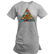 Подовжена футболка з пірамідою здорового способу життя