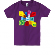 Детская футболка с иконками приложений