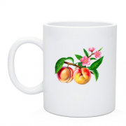 Чашка с цветущей веткой персика