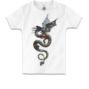 Детская футболка с градиентным драконом