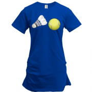 Подовжена футболка з тенісним м'ячем і воланчиком