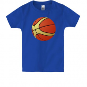 Детская футболка с реалистичным баскетбольным мячом