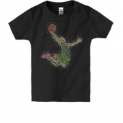 Детская футболка с баскетболистом в воздухе