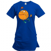 Подовжена футболка з баскетбольним м'ячем з лицем