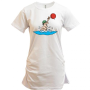 Подовжена футболка з гравцем в водне поло в воді