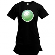 Подовжена футболка з зеленим волейбольним м'ячем