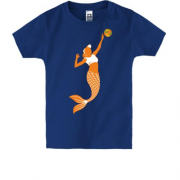 Детская футболка с волейболисткой русалкой