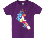 Детская футболка с ярким сноубордистом