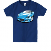 Детская футболка с синим спорткаром