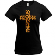 Жіноча футболка з леопардовим хрестом