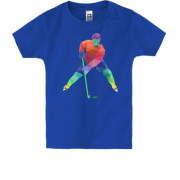 Детская футболка с хоккеистом полигонами