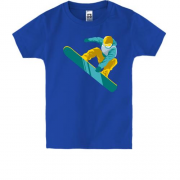 Детская футболка со сноубордистом и бордом