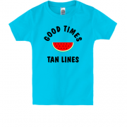 Детская футболка с арбузом "good times tan lines"