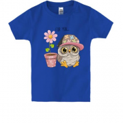 Дитяча футболка з совёнком і квіткою "for you"