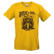 Футболка с мотоциклом "ride or die"