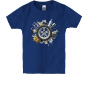 Дитяча футболка з авто інструментом і запчастинами