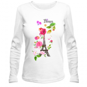 Лонгслів з Ейфелевою вежею і квітами "Paris"