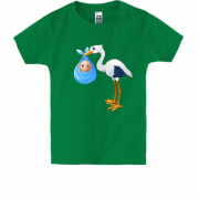 Детская футболка с аистом и малышом (1)