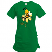Подовжена футболка з бджолою на квітці