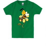 Дитяча футболка з бджолою на квітці