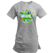 Подовжена футболка з бразильським колоритом і написом "brazil"