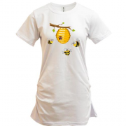 Подовжена футболка з бджолиним вуликом і бджолами