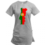 Подовжена футболка c картою-прапором Португалії