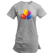Подовжена футболка для іменинника з повітряними кулями