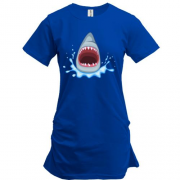 Подовжена футболка з акулячою пащею