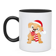 Чашка з новорічної собачкою
