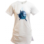 Подовжена футболка з дельфінчиком (1)