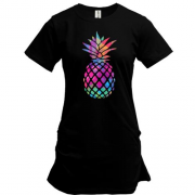 Подовжена футболка з різнобарвним ананасом