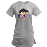 Подовжена футболка з папугою Кешей в картузі