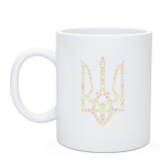 Чашка с цветочным гербом Украины (контур)