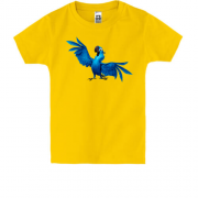 Детская футболка с синим попугаем из Рио