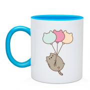 Чашка с Пушин котом и воздушными шарами
