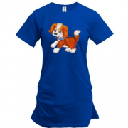 Подовжена футболка з милою собакою