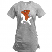 Подовжена футболка з ведмедем на хмарному коні