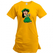 Подовжена футболка з Лілою в листяному вбранні