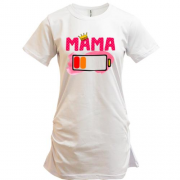 Подовжена футболка з батарейкою що сіла "мама"