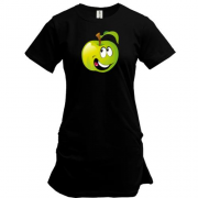 Подовжена футболка з усміхненим яблуком