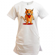 Подовжена футболка зі злим лисом