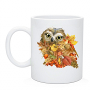 Чашка з совою "осінь"
