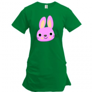 Подовжена футболка з рожевим зайцем